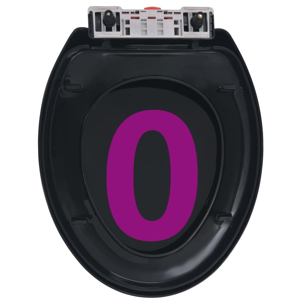 Toiletsæde med soft-close og quick release-design sort