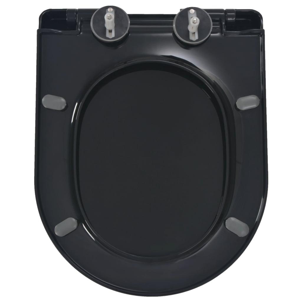 Toiletsæde med soft-close og quick release-design sort