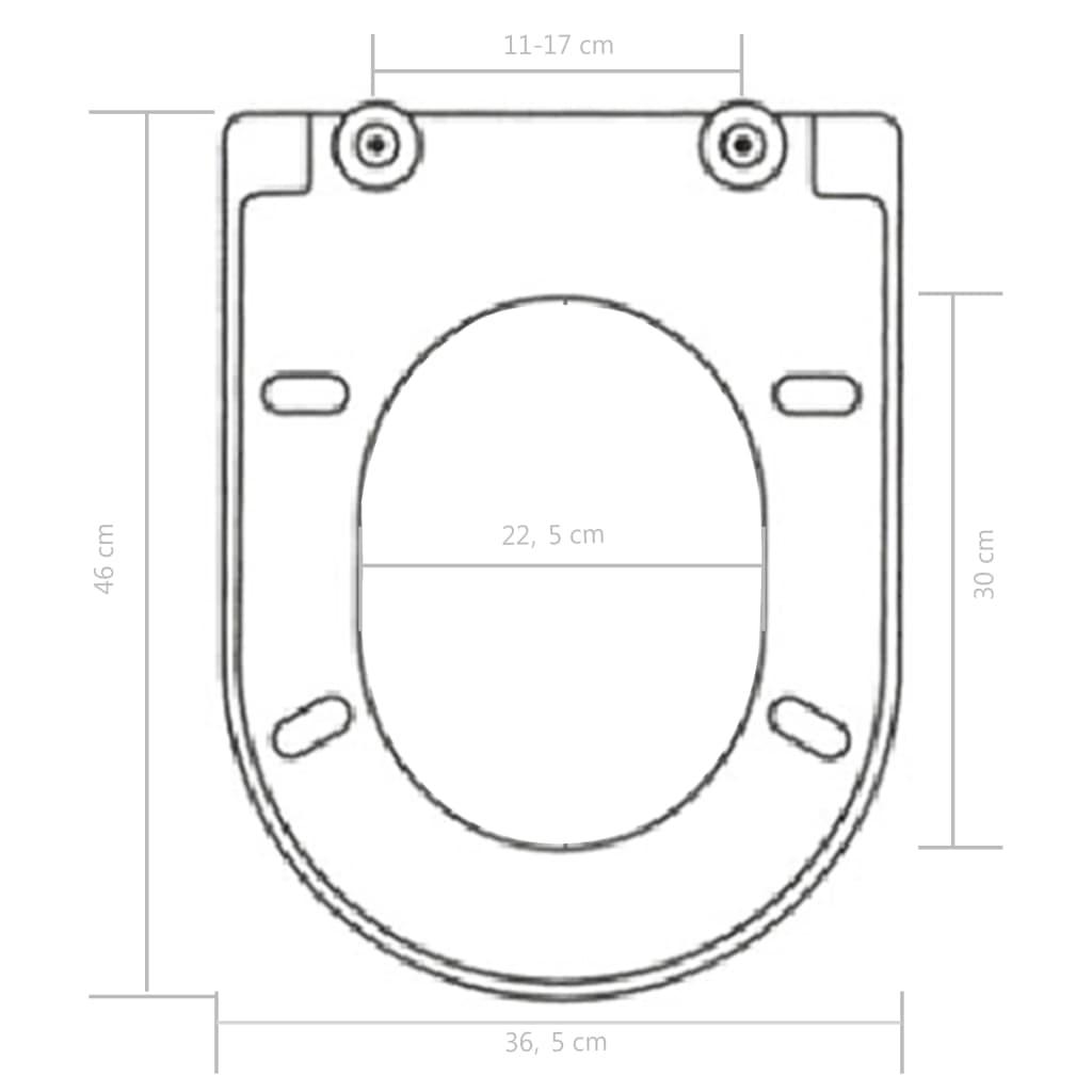 Toiletsæde med soft-close og quick release-design sort