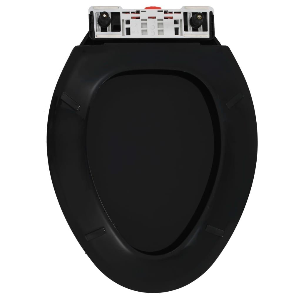 Toiletsæde med soft-close og quick release-design sort