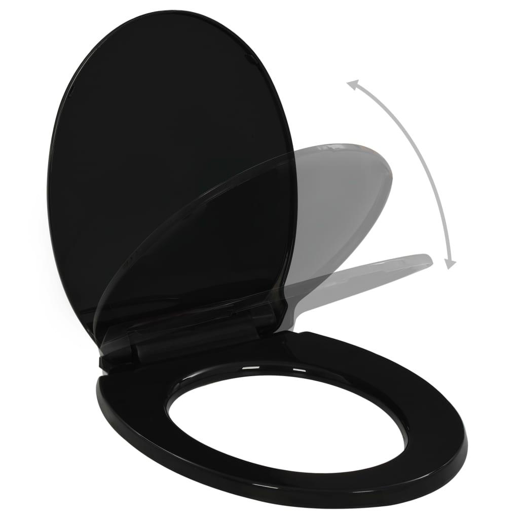 Toiletsæde med soft-close og quick release-design sort