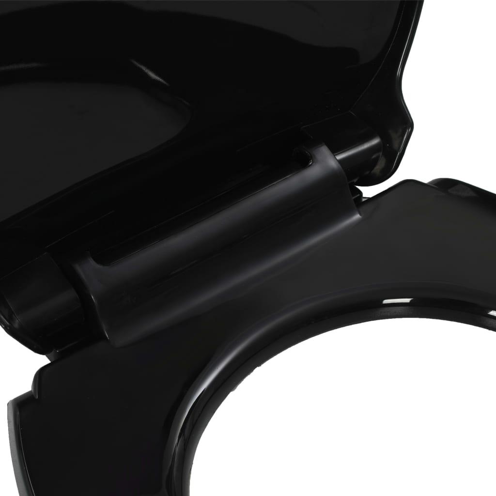 Toiletsæde med soft-close og quick release-design sort