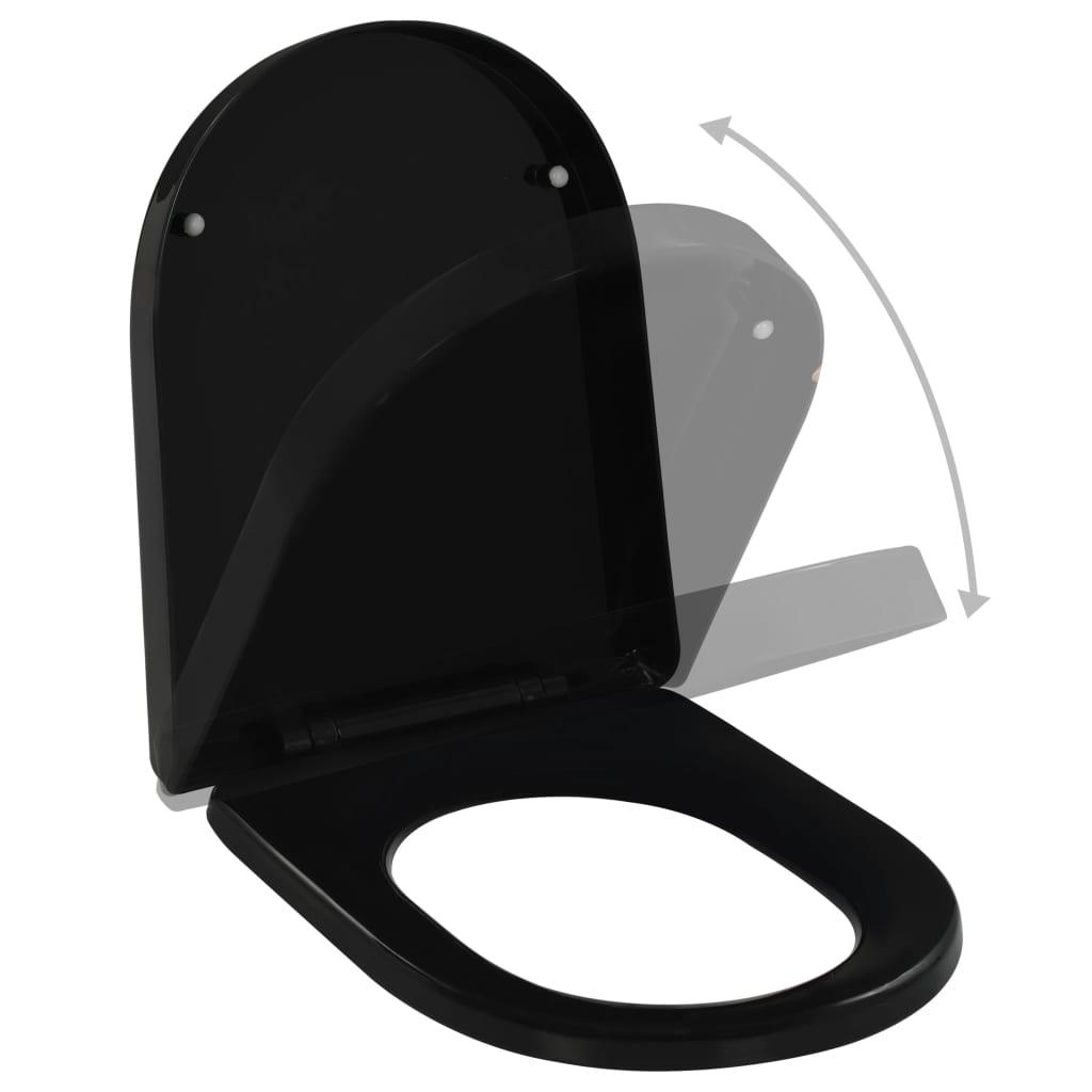 Toiletsæde med soft-close og quick release-design sort