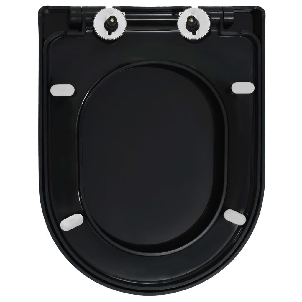 Toiletsæde med soft-close og quick release-design sort