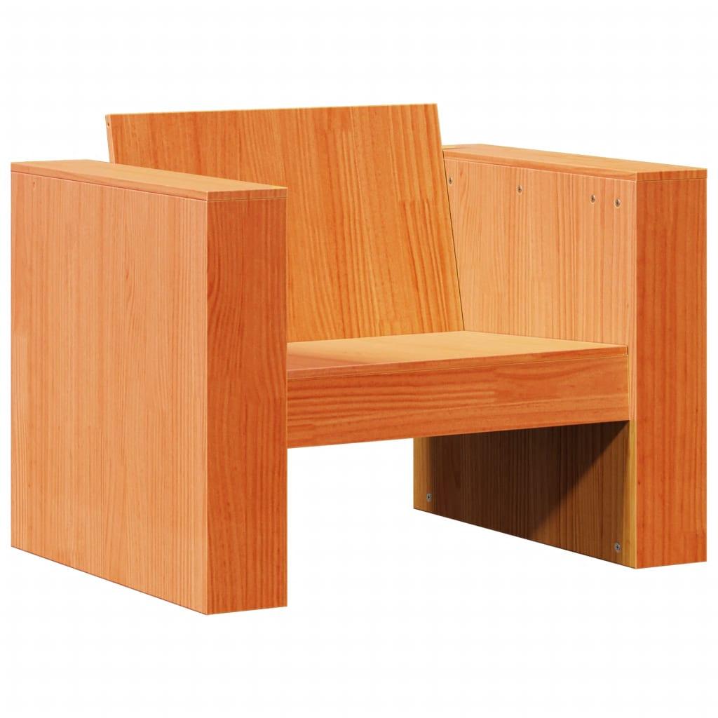 Sofastol til haven 79x60x62 cm massivt fyrretræ gyldenbrun
