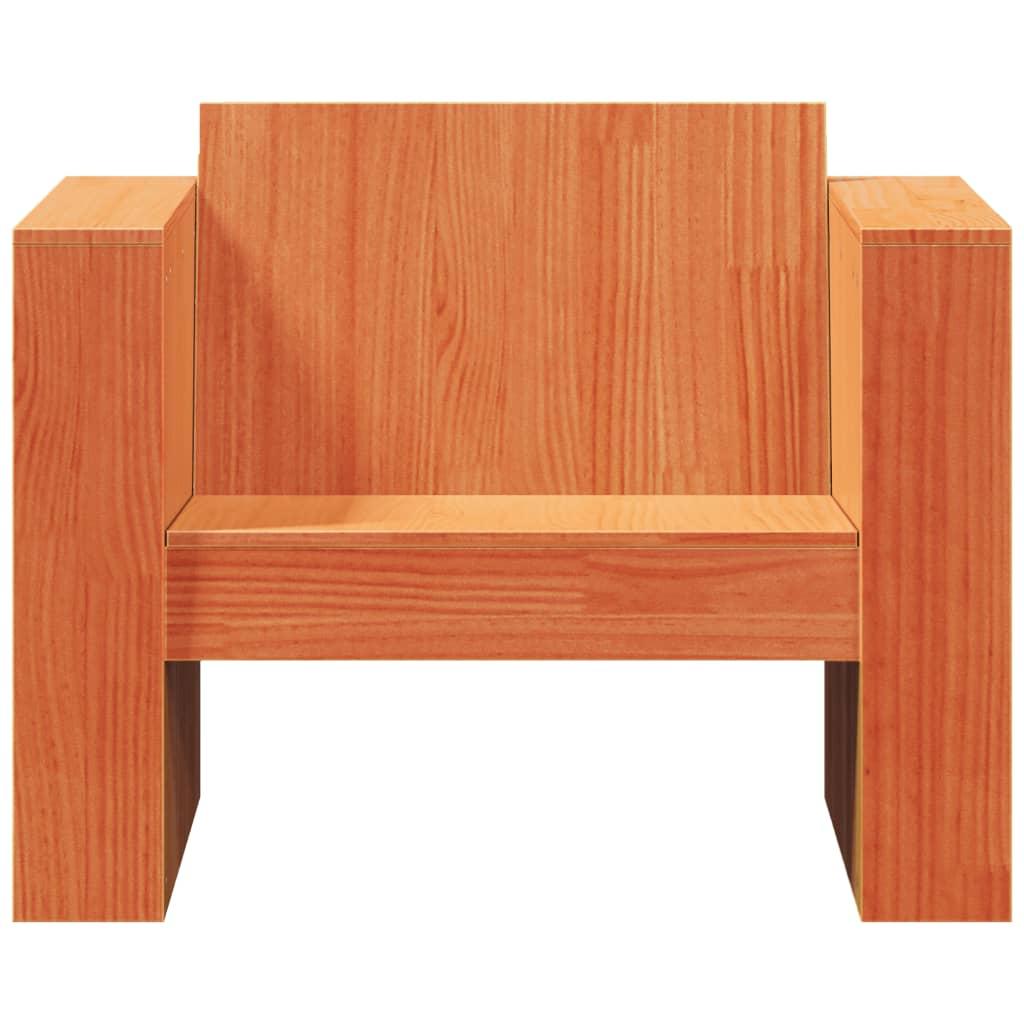 Sofastol til haven 79x60x62 cm massivt fyrretræ gyldenbrun
