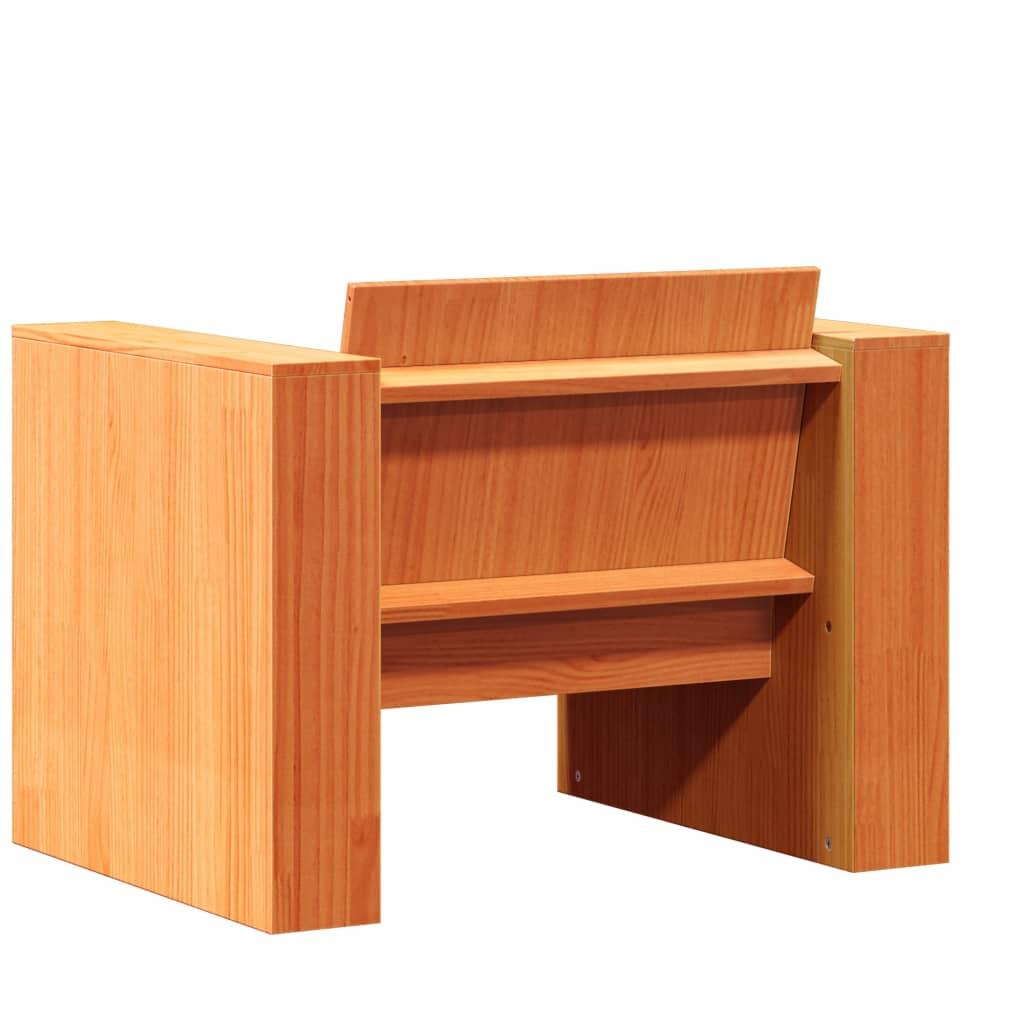 Sofastol til haven 79x60x62 cm massivt fyrretræ gyldenbrun