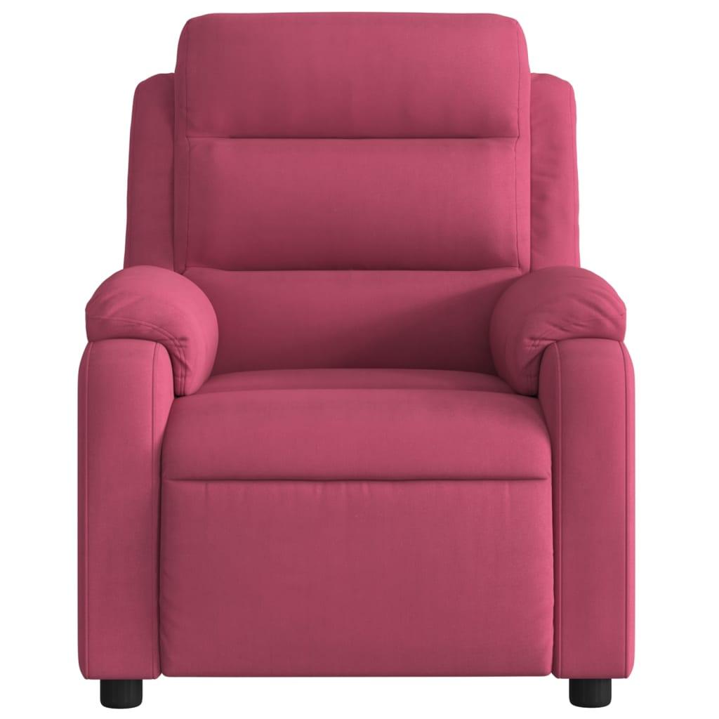Lænestol velour vinrød