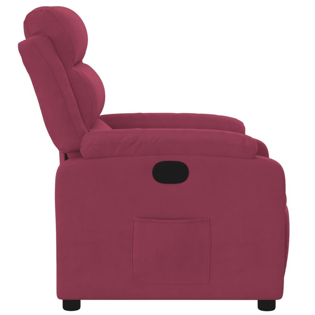 Lænestol velour vinrød