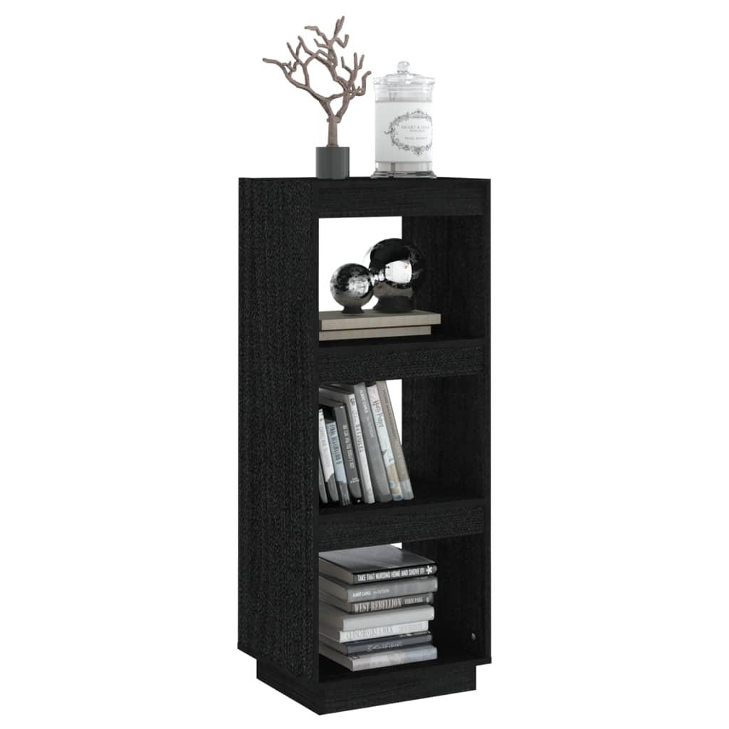 Bogreol/rumdeler 40x35x103 cm massivt fyrretræ sort