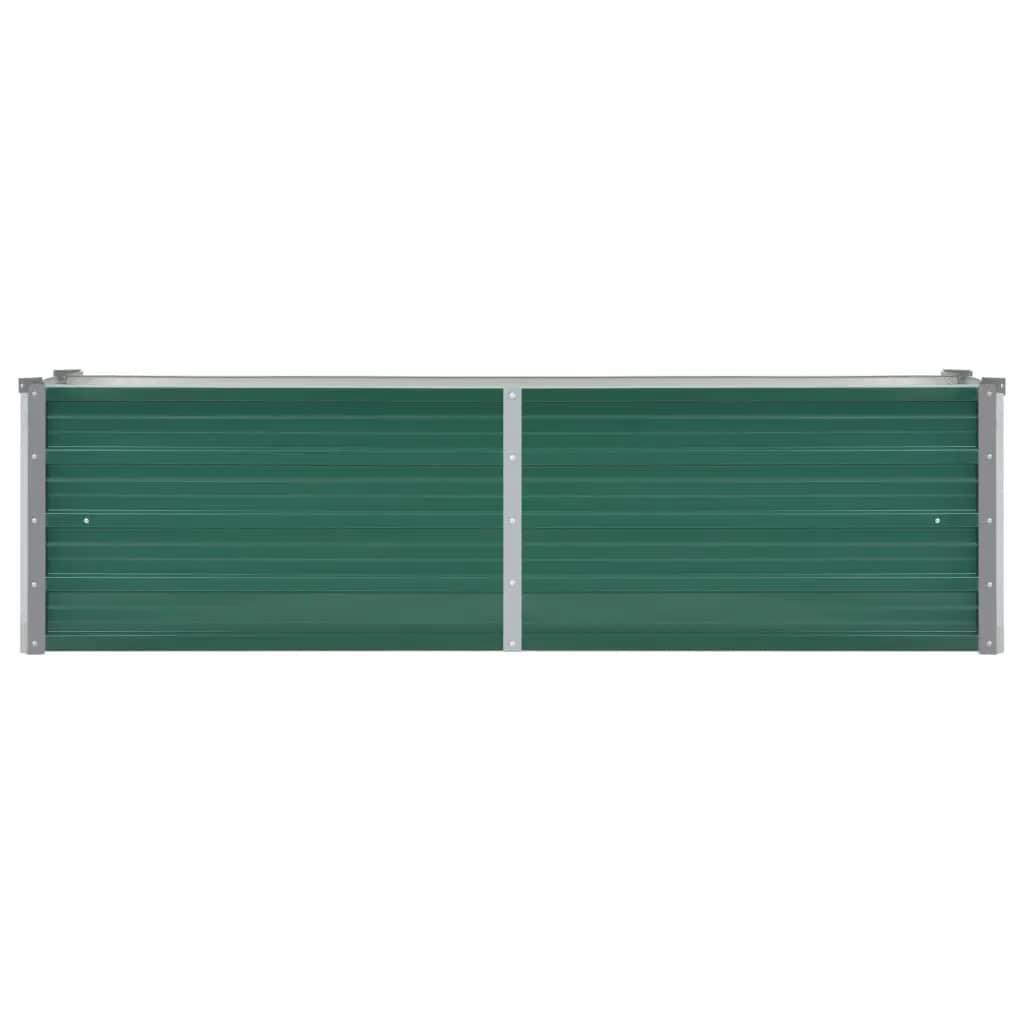 Forhøjet plantekasse 160x40x45 cm galvaniseret stål grøn