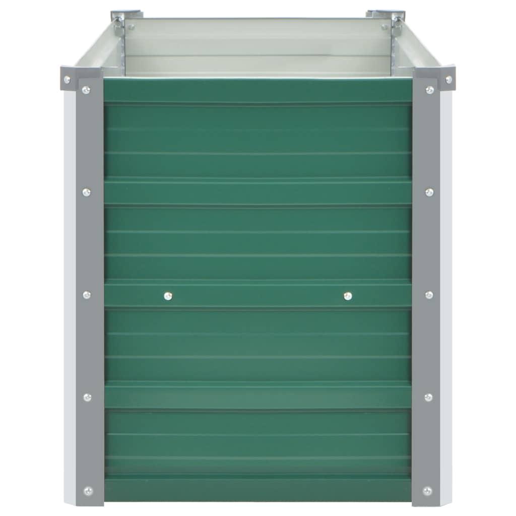 Forhøjet plantekasse 160x40x45 cm galvaniseret stål grøn