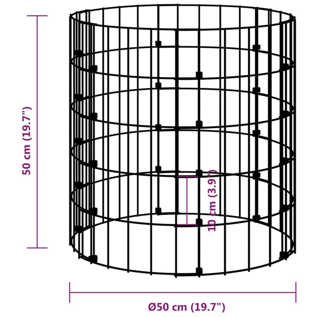 Kompostbeholder Ø50x50 cm galvaniseret stål