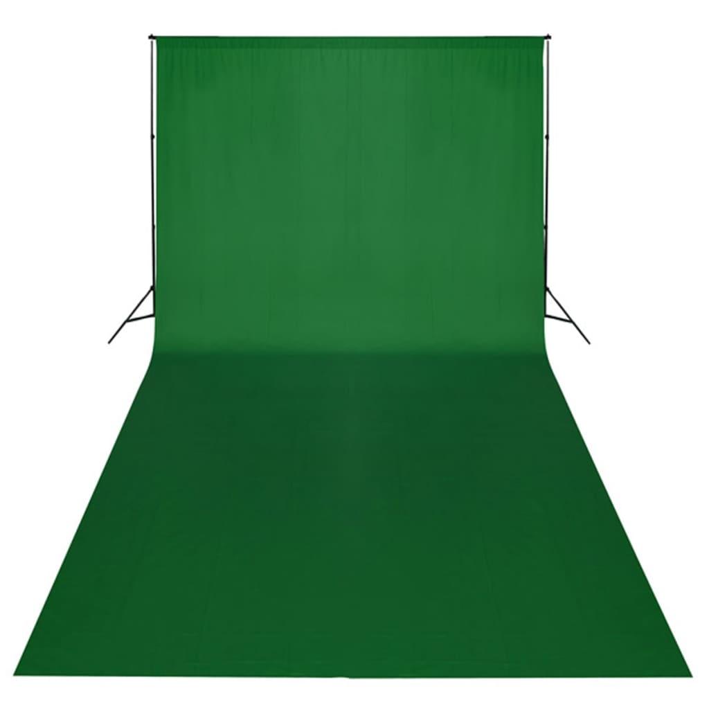 Studiosæt med grøn fotobaggrund og lamper 600 x 300 cm