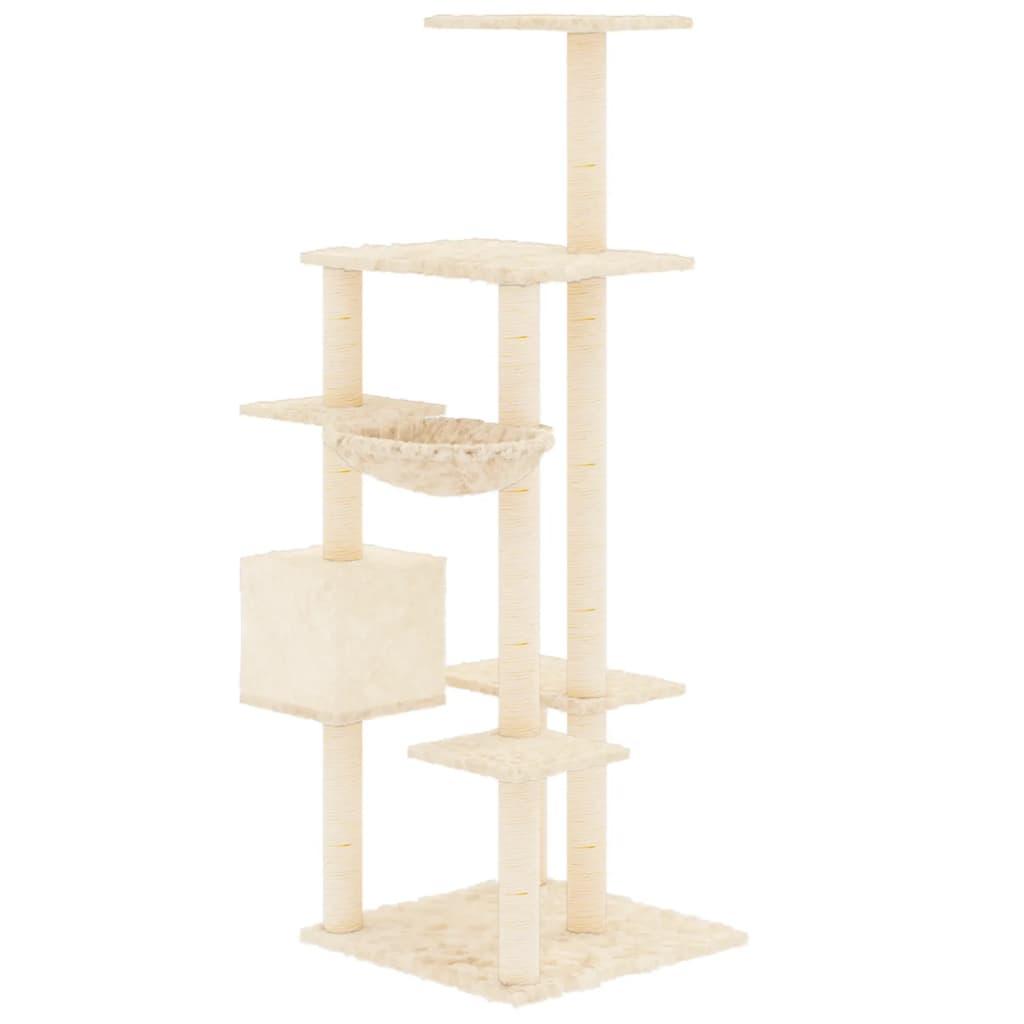Kradsetræ med sisalkradsestolpe 142 cm cremefarvet