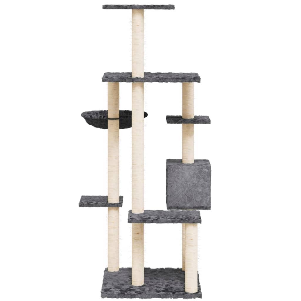 Kradsetræ med sisalstolper 142 cm mørkegrå