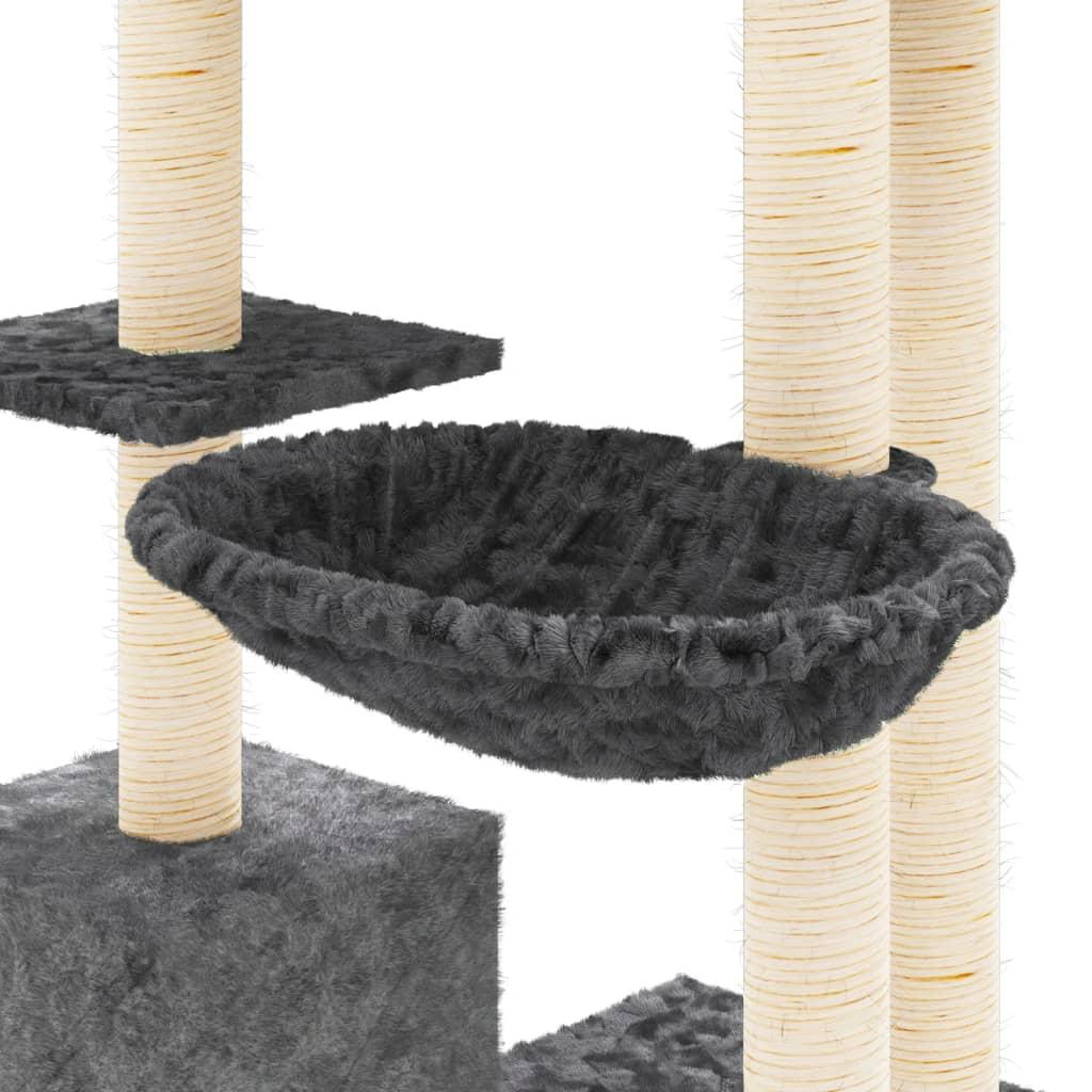Kradsetræ med sisalstolper 142 cm mørkegrå