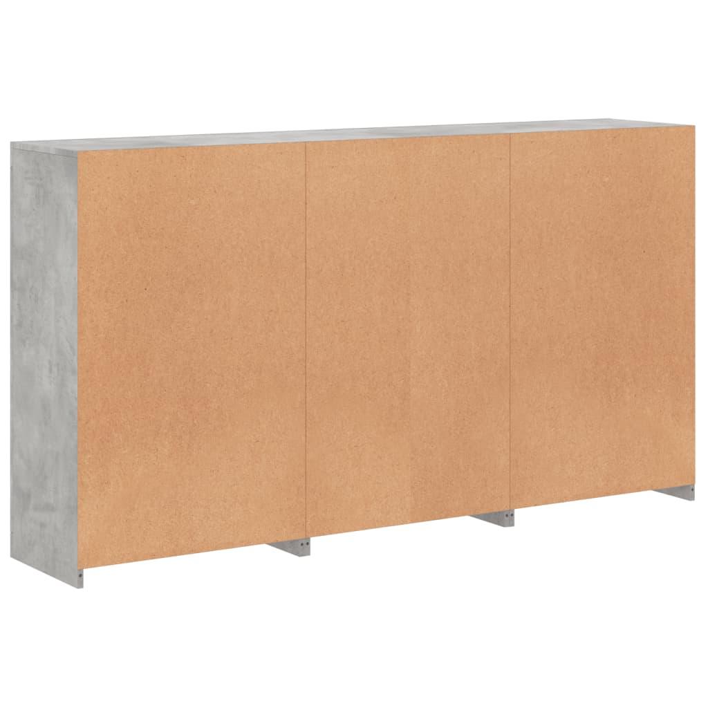Skænk med LED-lys 181,5x37x100 cm betongrå