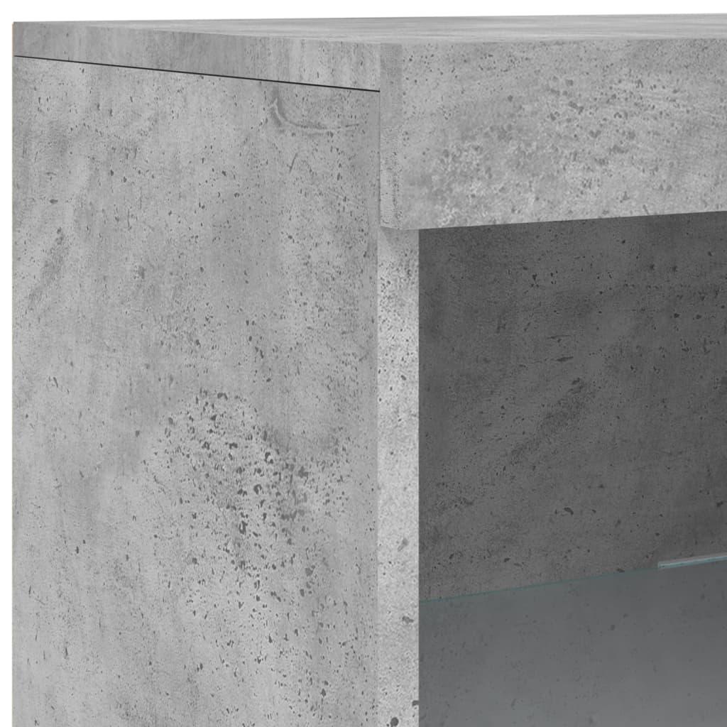 Skænk med LED-lys 181,5x37x100 cm betongrå