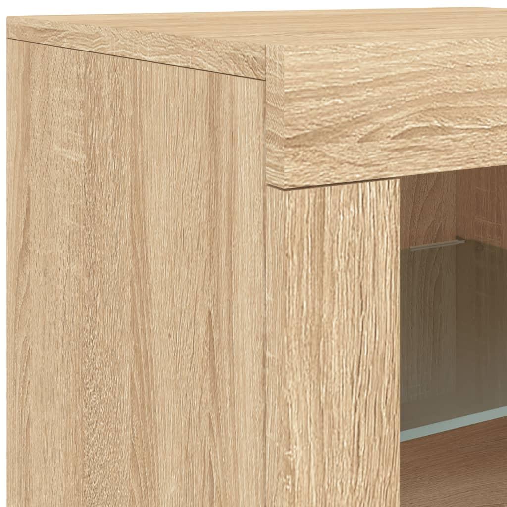 Skænk med LED-lys 283x37x67 cm sonoma-eg