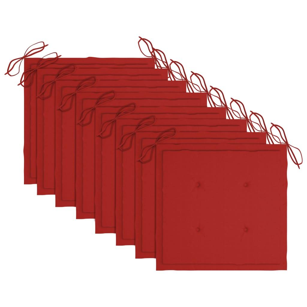 Foldbare havestole 8 stk. med hynder massivt akacietræ