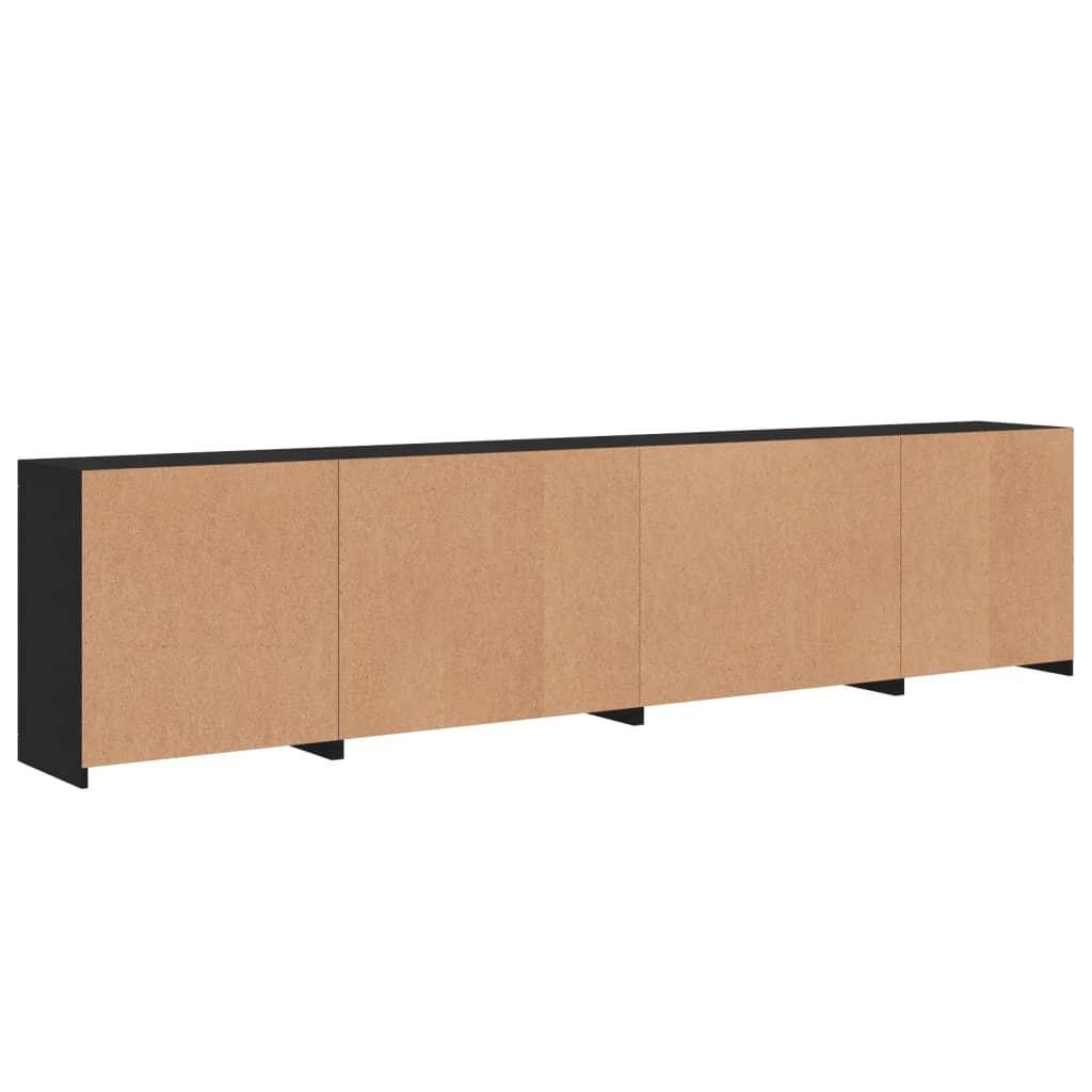 Skænk med LED-lys 283x37x67 cm sort