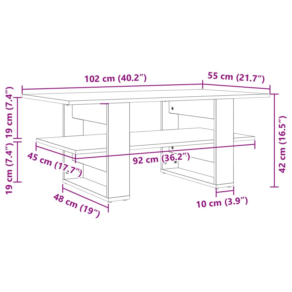 Sofabord 102x55x42 cm konstrueret træ sort