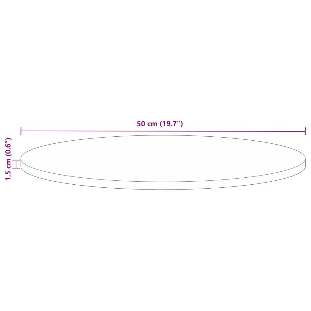 Bordplade Ø50x1,5 cm rund massivt genbrugstræ