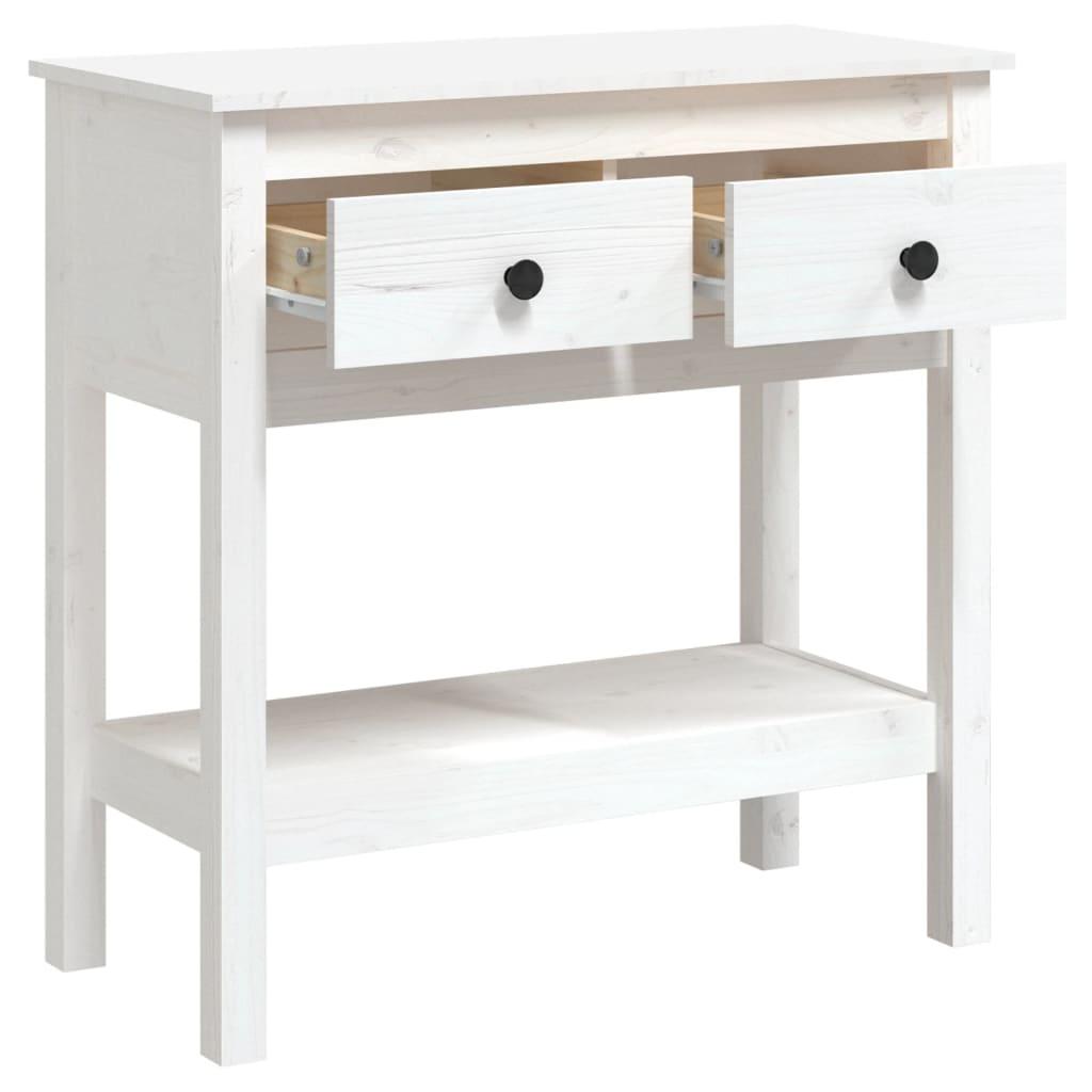 Konsolbord 75x35x75 cm massivt fyrretræ hvid