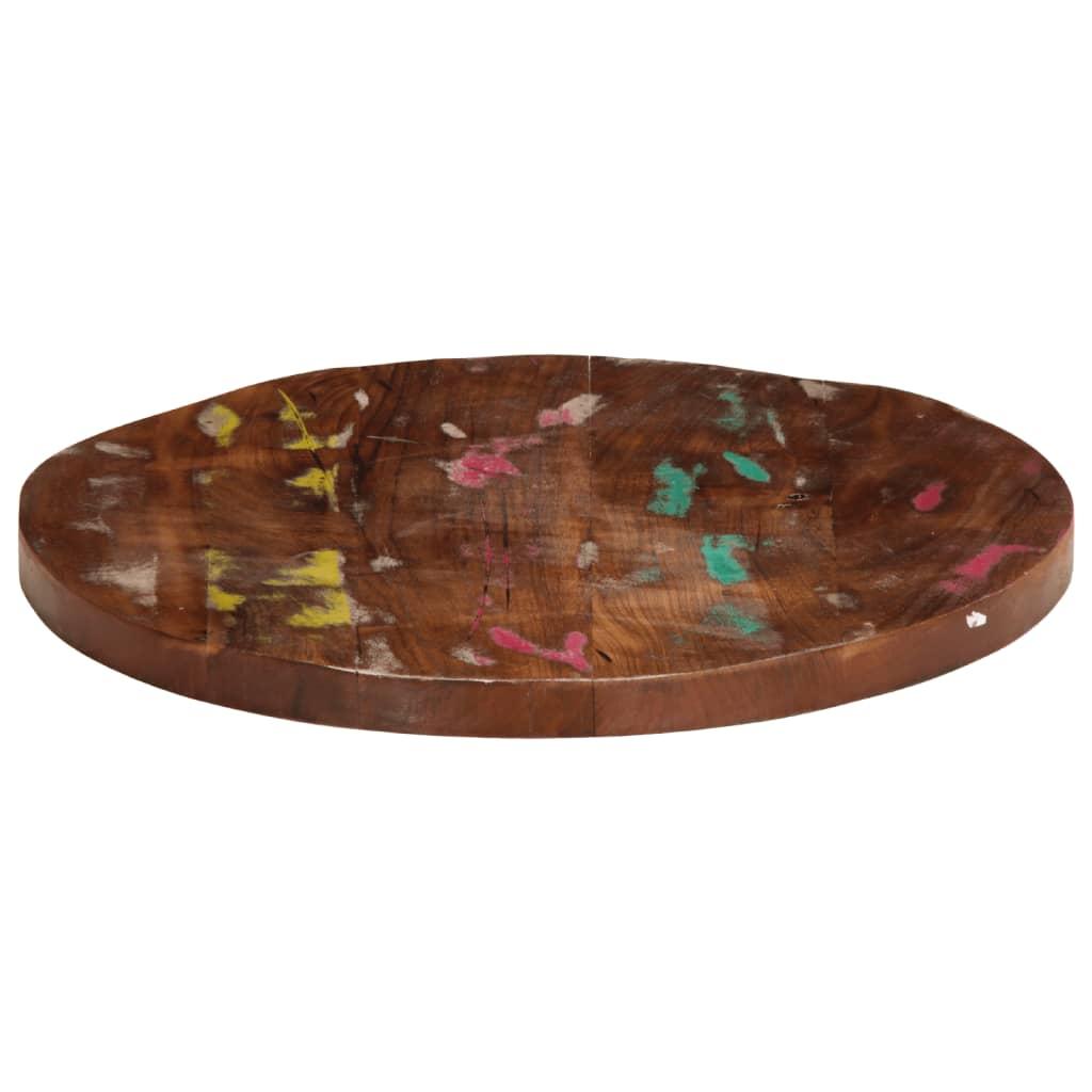 Bordplade Ø80x2,5 cm rund massivt genbrugstræ