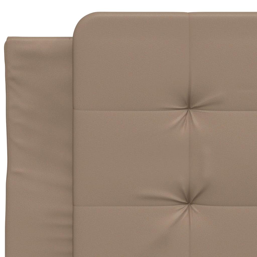 Seng med madras 90x200 cm kunstlæder cappuccinofarvet