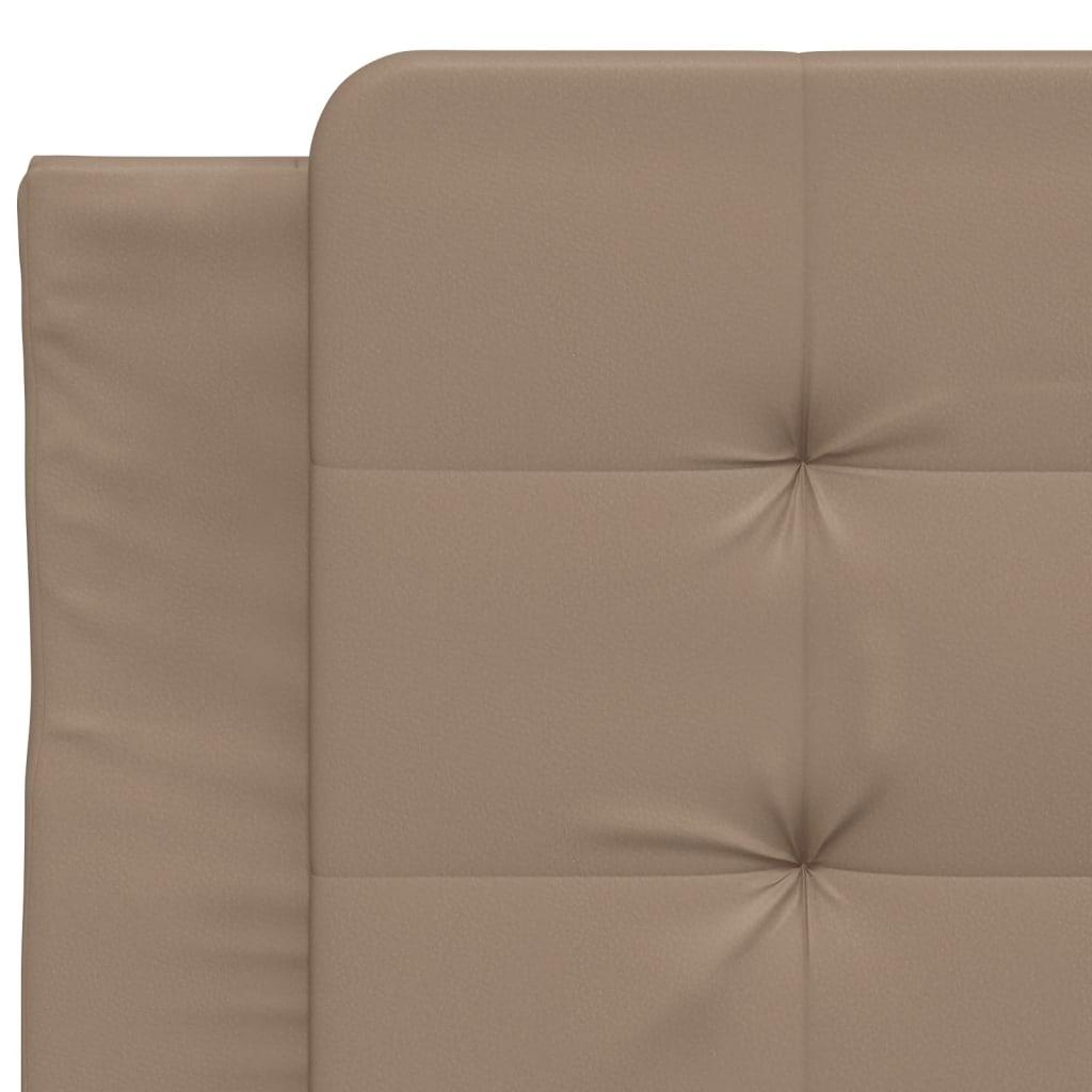 Seng med madras 80x200 cm kunstlæder cappuccinofarvet