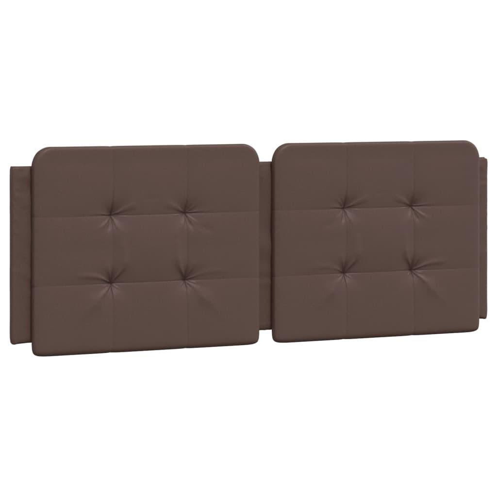 Seng med madras 140x190 cm kunstlæder brun