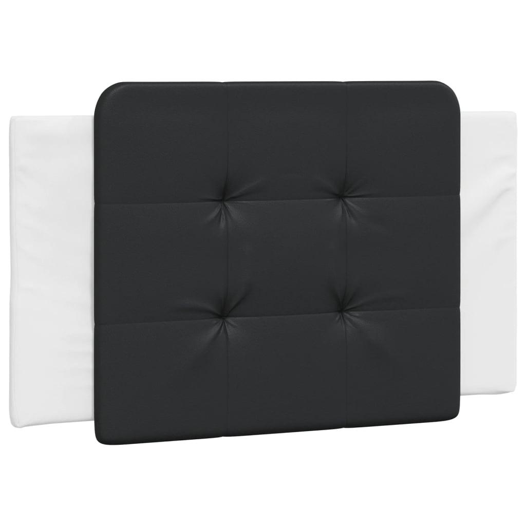 Seng med madras 90x200 cm kunstlæder sort og hvid