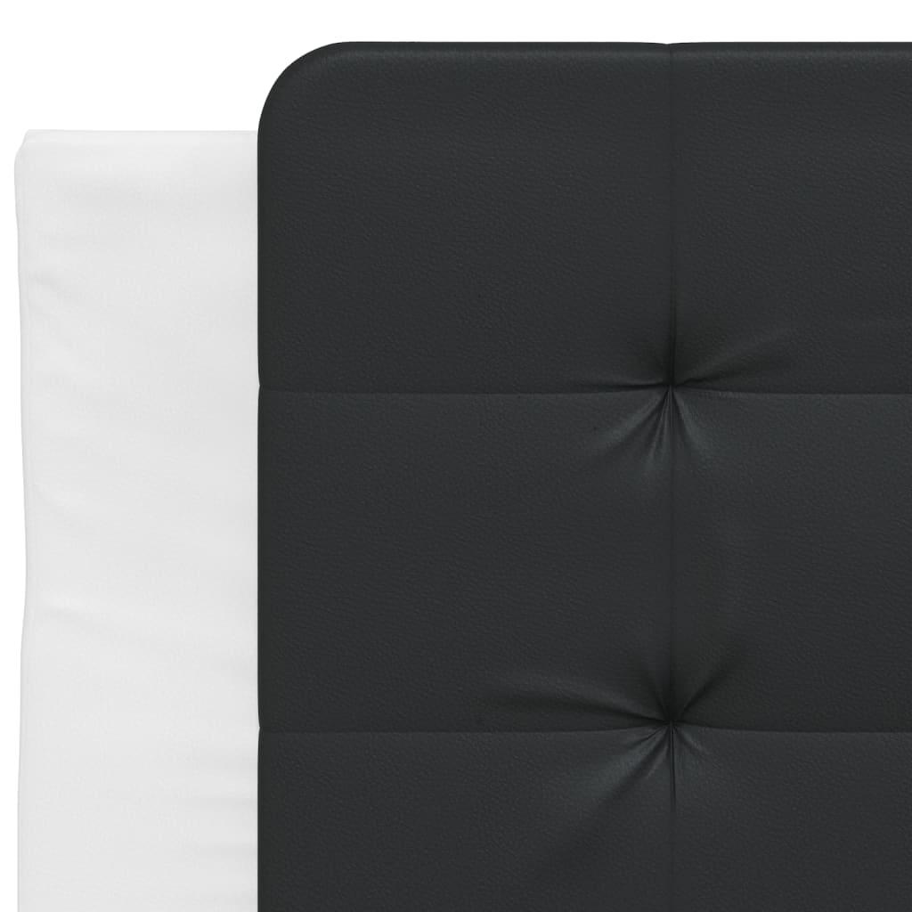 Seng med madras 90x200 cm kunstlæder sort og hvid