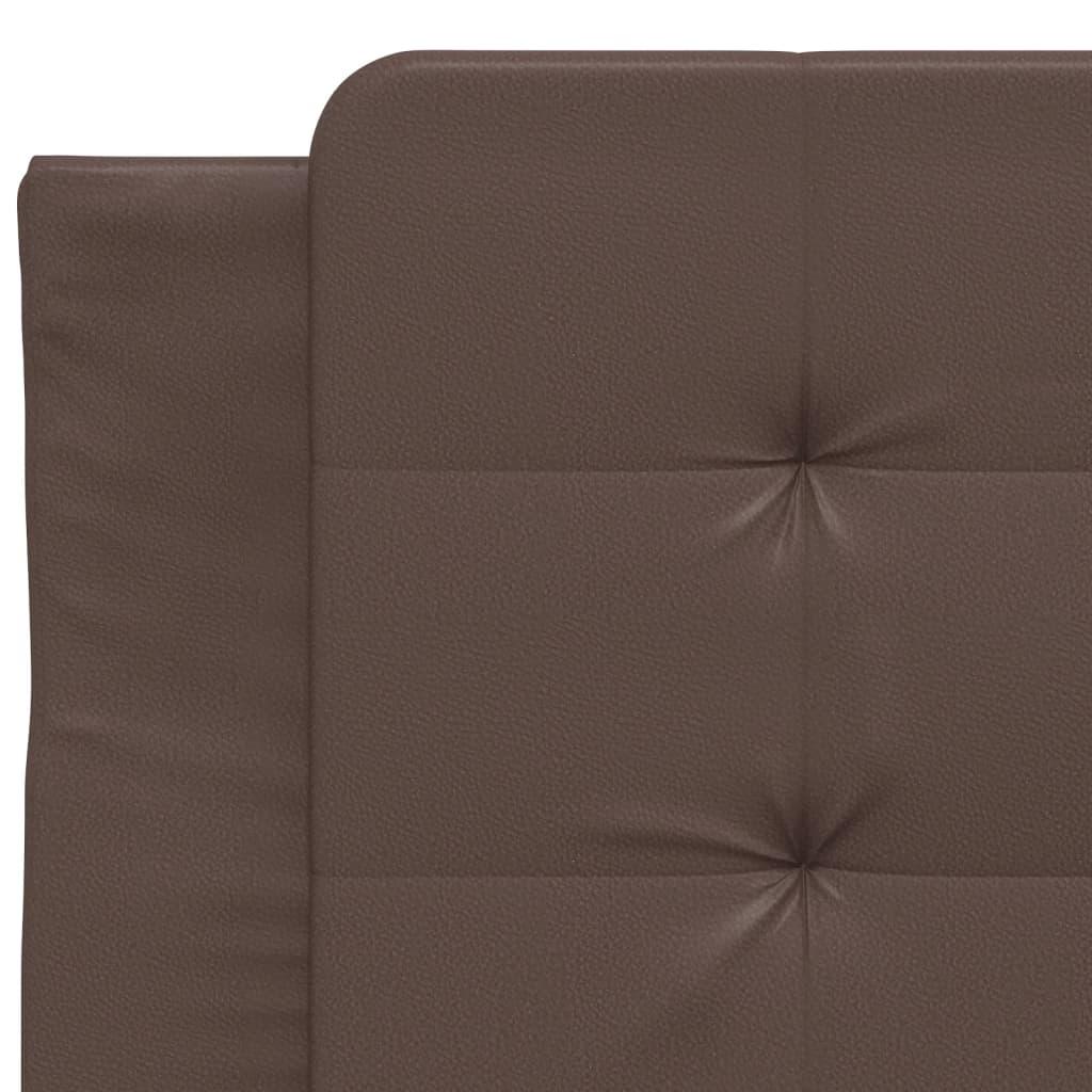Seng med madras 80x200 cm kunstlæder brun