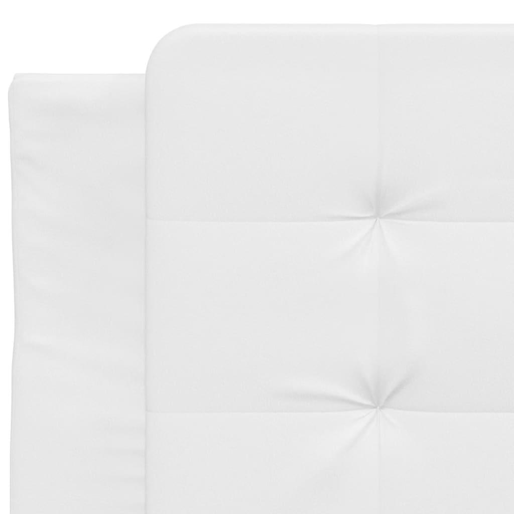 Seng med madras 90x190 cm kunstlæder hvid