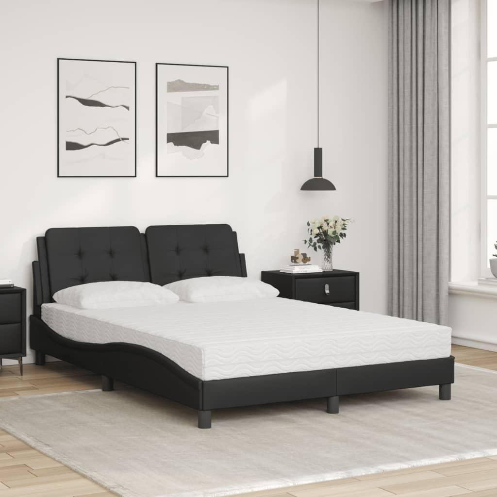 Seng med madras 140x200 cm kunstlæder sort