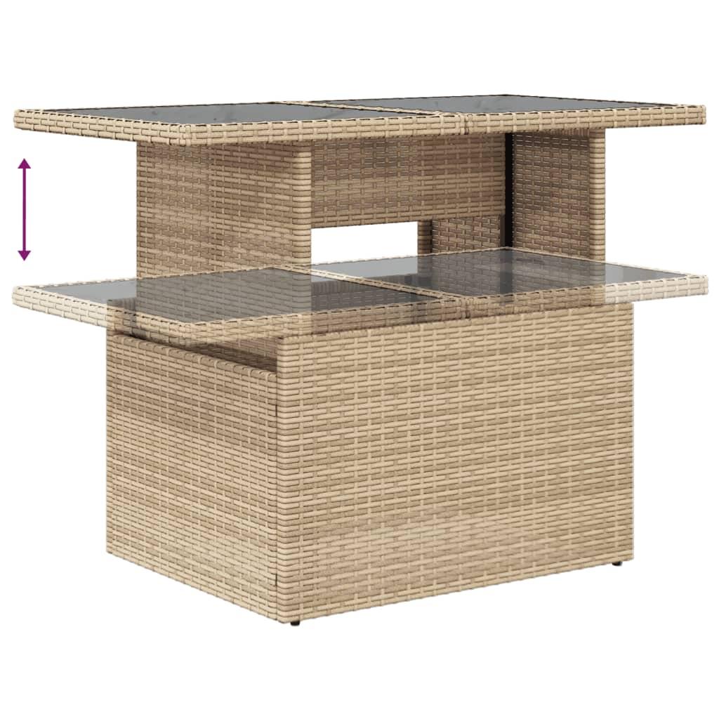 Sofasæt til haven 10 dele med hynder polyrattan beige