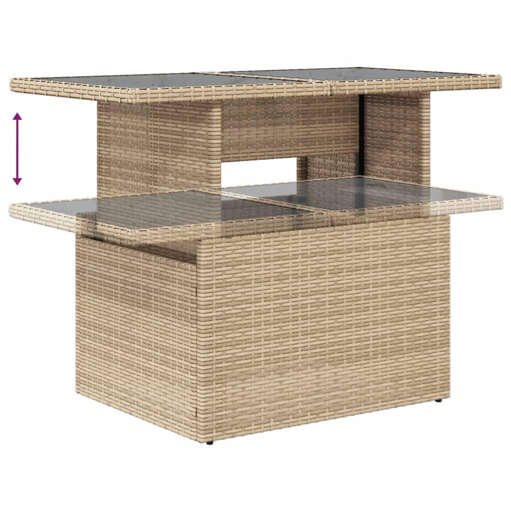 Sofasæt til haven 10 dele med hynder polyrattan beige