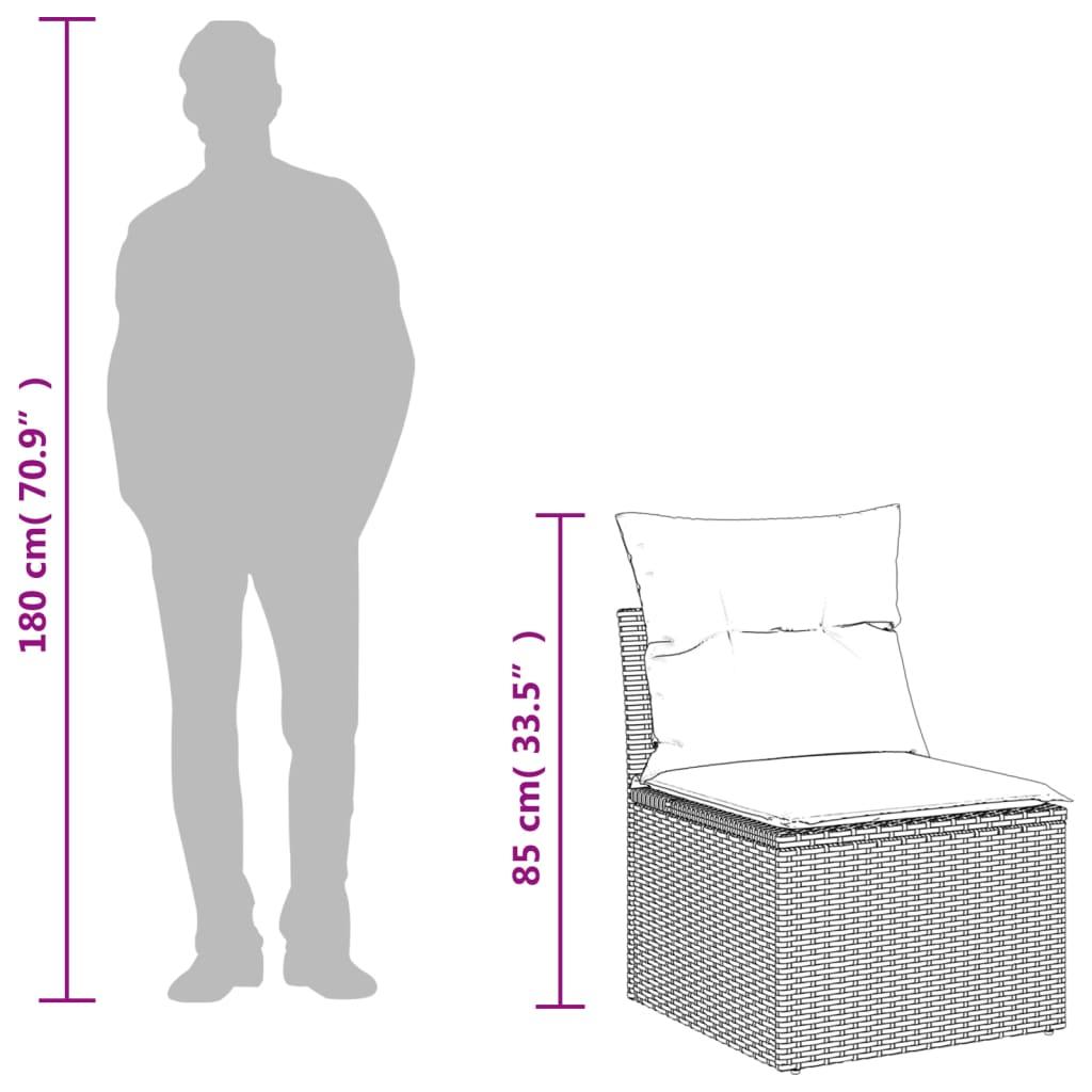 Sofasæt til haven 6 dele med hynder polyrattan brun