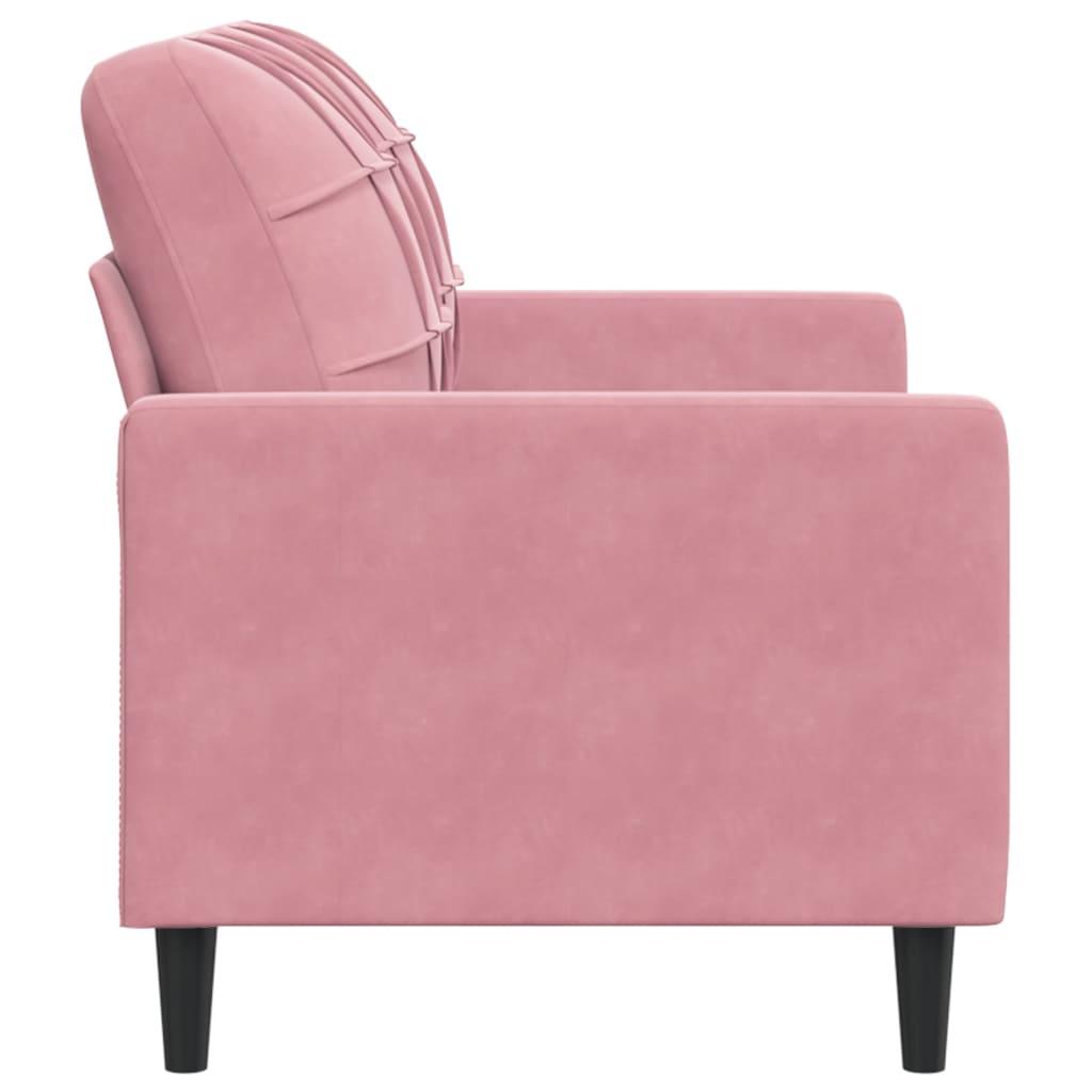 2-personers sofa 120 cm fløjl lyserød