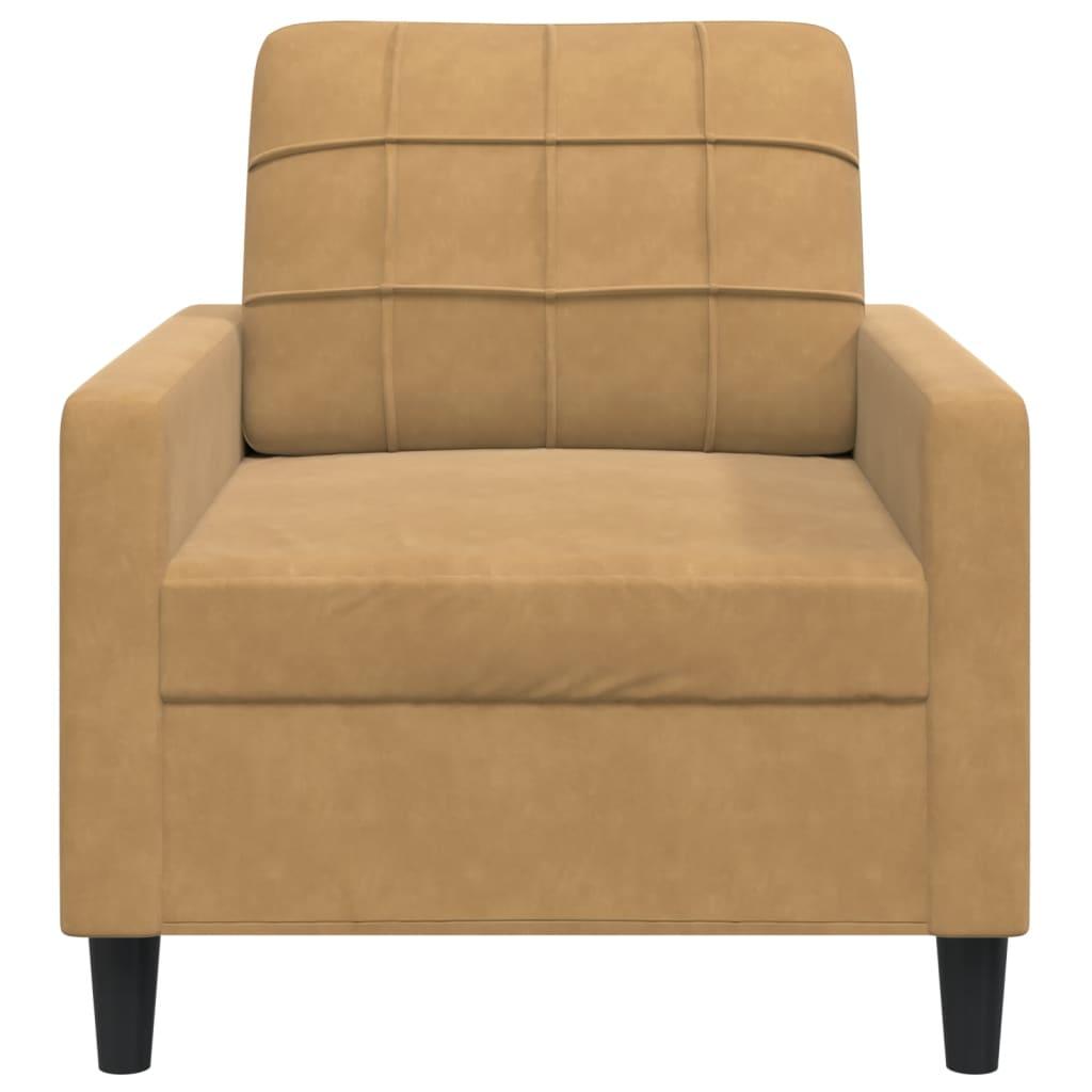 Lænestol 60 cm velour brun