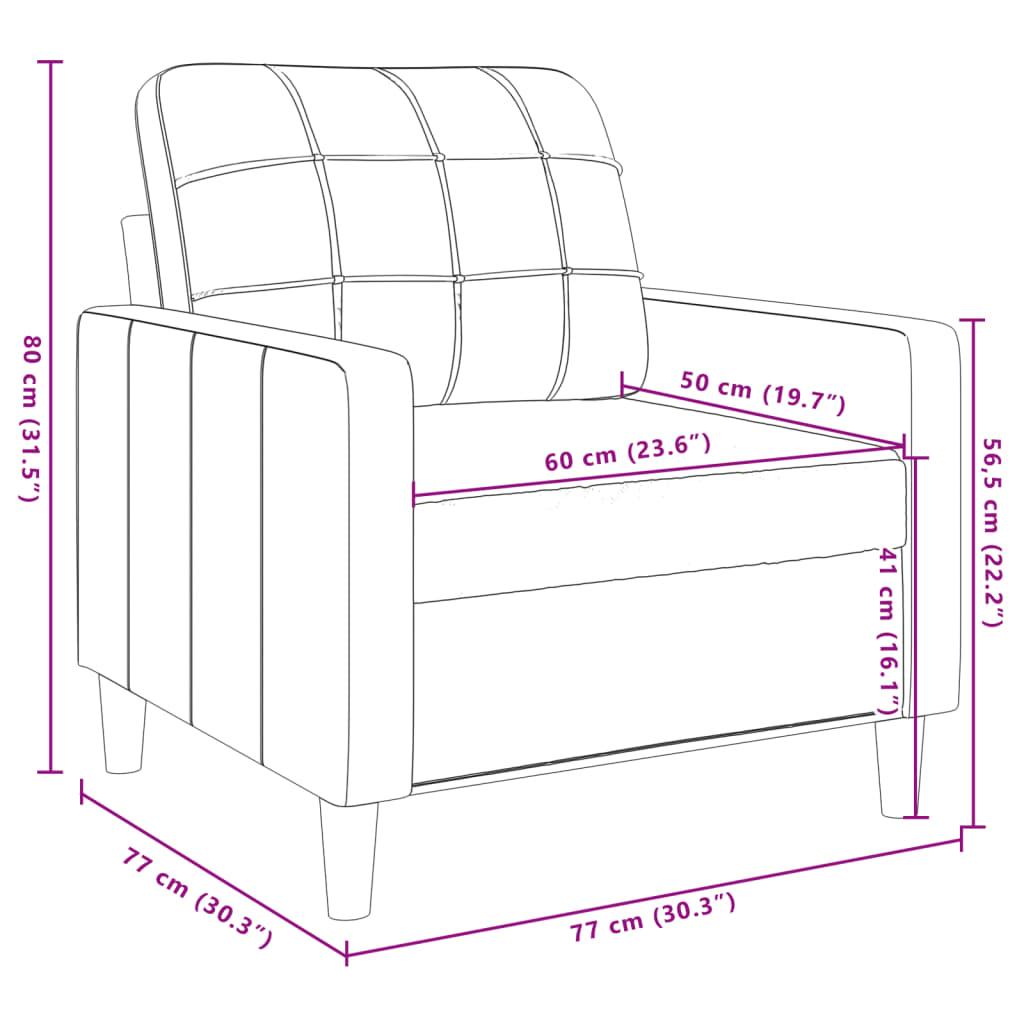 Lænestol 60 cm velour brun