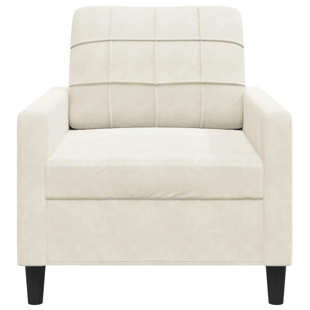 Lænestol 60 cm velour cremefarvet