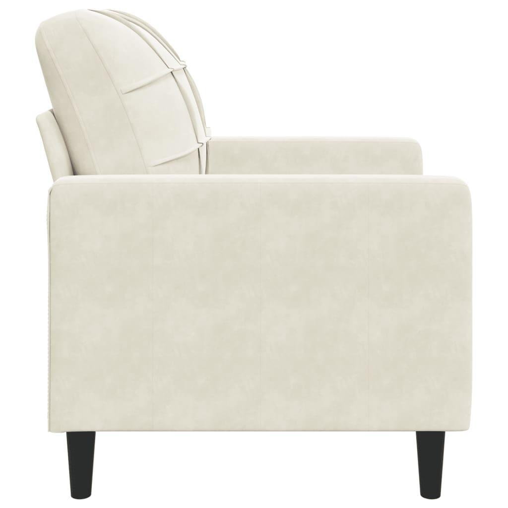Lænestol 60 cm velour cremefarvet