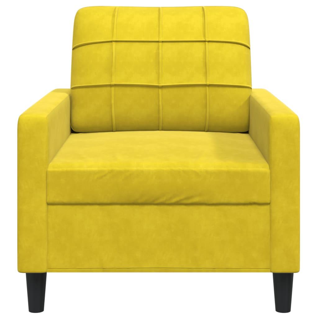 Lænestol 60 cm velour gul