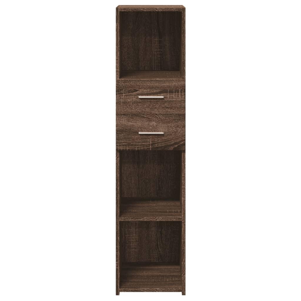 Højskab 30x42,5x124 cm konstrueret træ brun egetræsfarve