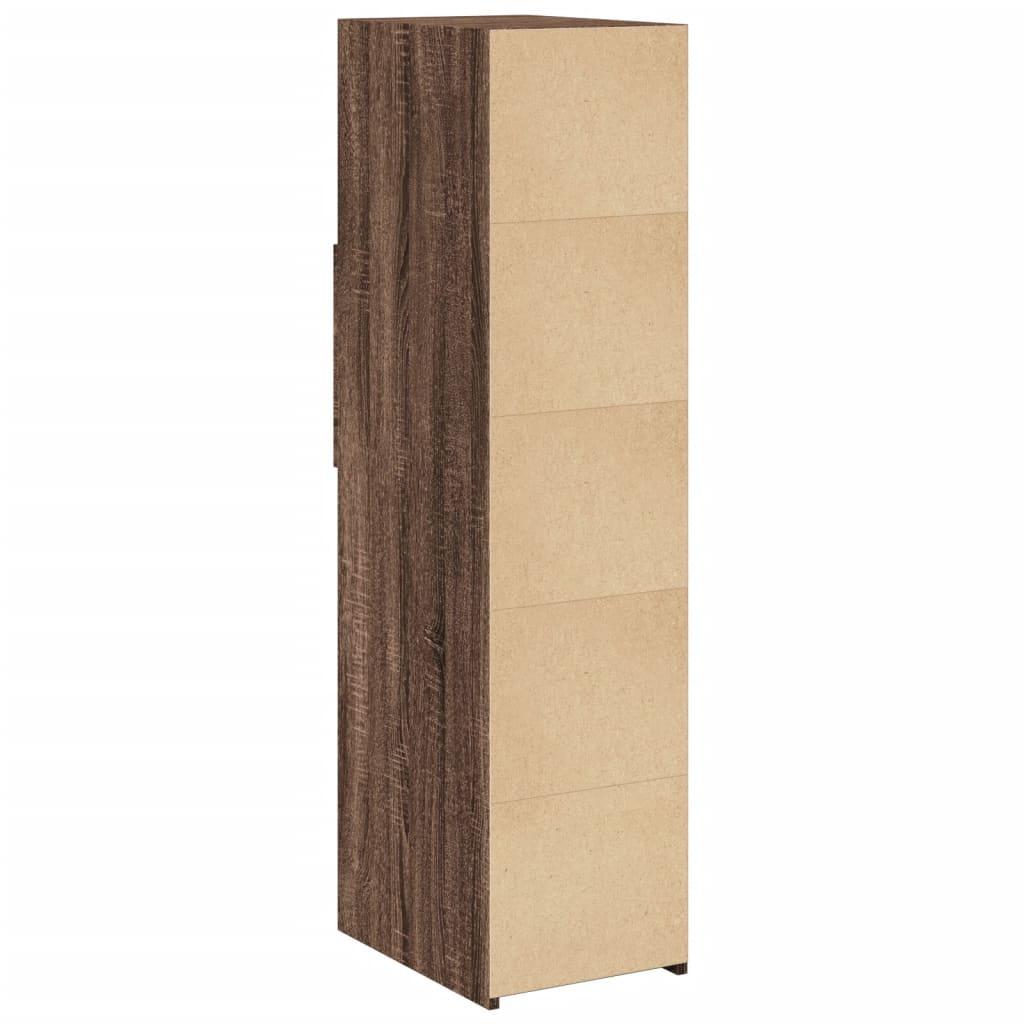 Højskab 30x42,5x124 cm konstrueret træ brun egetræsfarve