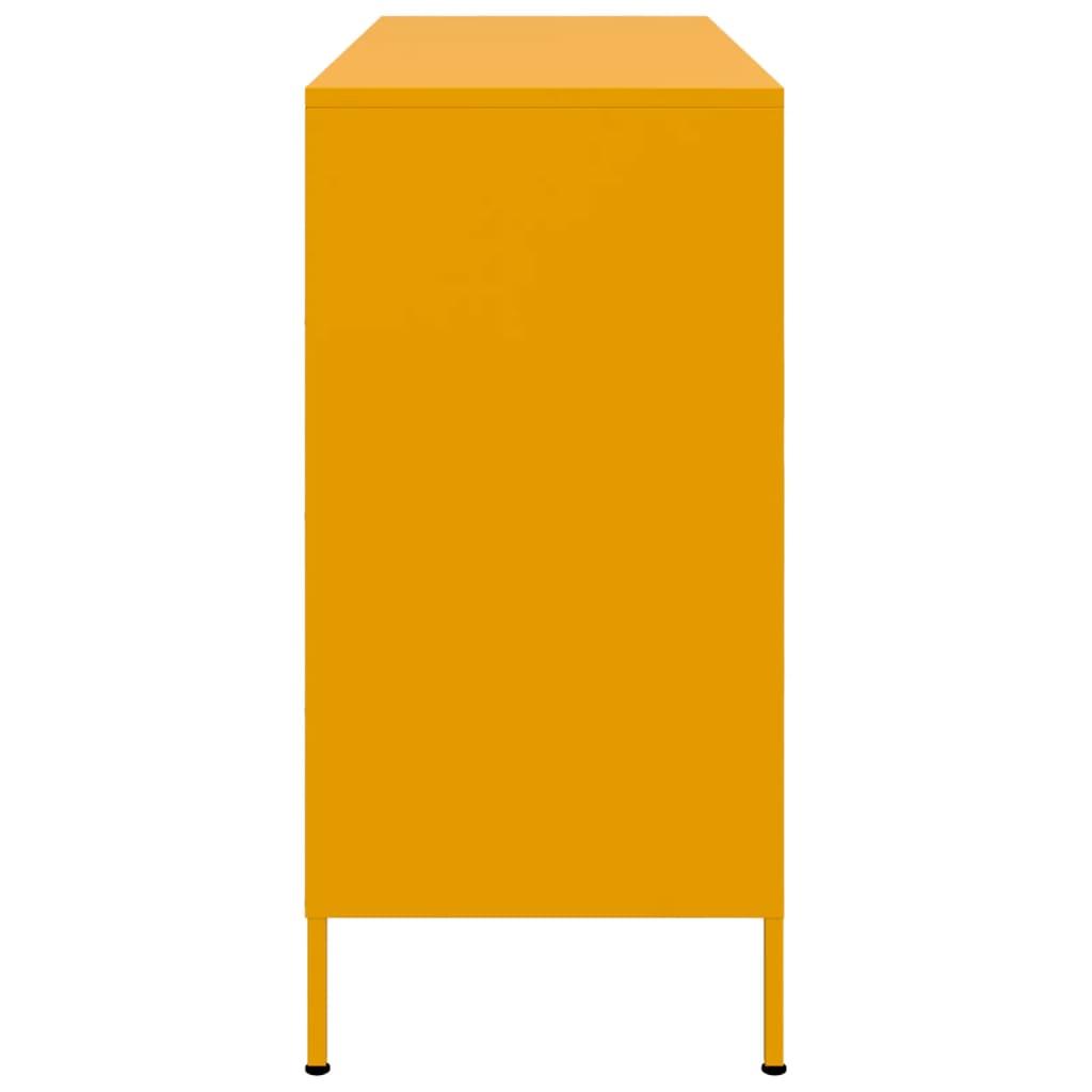 Skænk 100,5x39x79 cm stål sennepsgul
